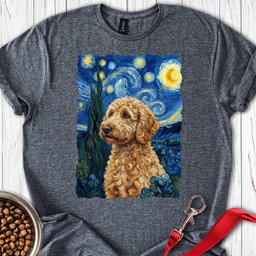 Golden Doodle Van Gogh T Shirt Gift For Dog Lover
