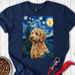 Golden Doodle Van Gogh T Shirt Gift For Dog Lover