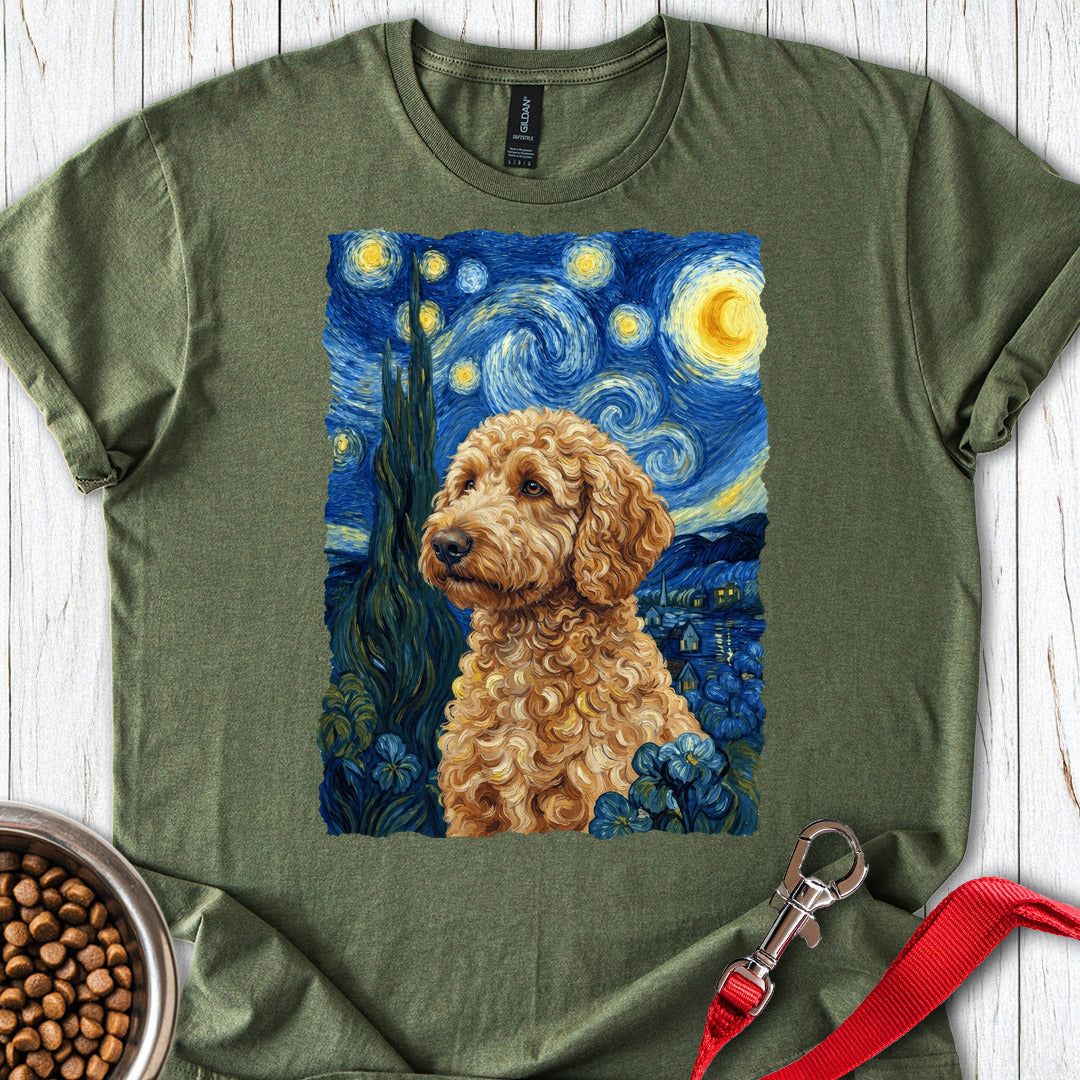 Golden Doodle Van Gogh T Shirt Gift For Dog Lover