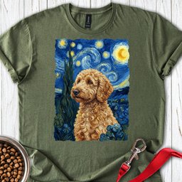 Golden Doodle Van Gogh T Shirt Gift For Dog Lover