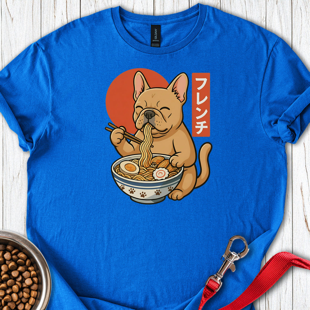 Fawn Frenchie Eating Ramen T Shirt Gift For Dog Lover