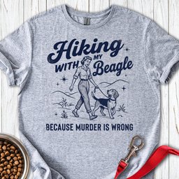 Hiking With My Beagle T Shirt Gift For Dog Lover