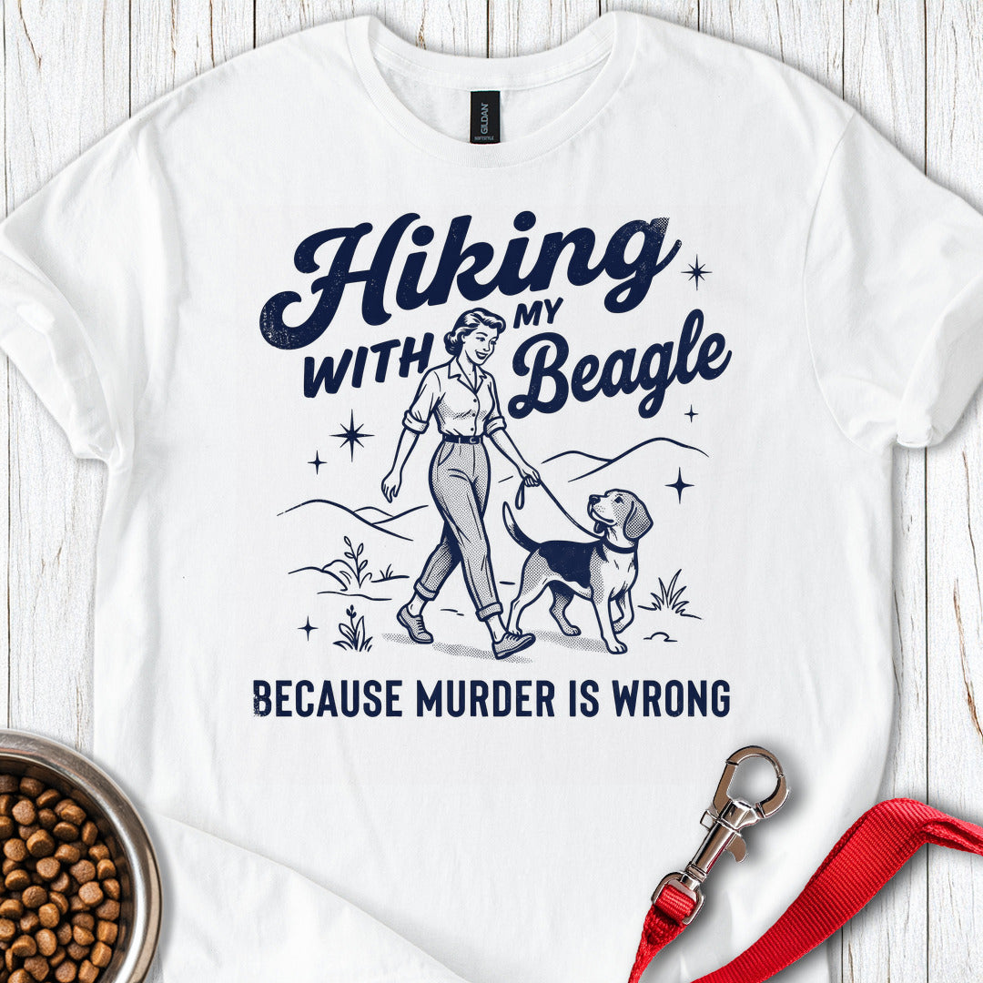 Hiking With My Beagle T Shirt Gift For Dog Lover