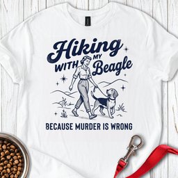 Hiking With My Beagle T Shirt Gift For Dog Lover