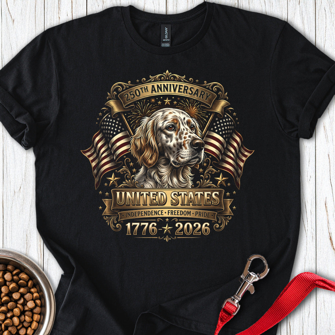 English Setter USA T Shirt Gift For Dog Lover