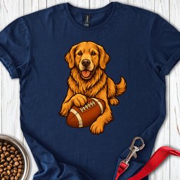Golden Retriever Football T Shirt Gift For Dog Lover