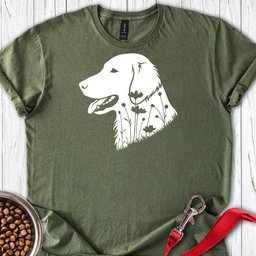 Flat Coated Retriever Flowers T Shirt Gift For Dog Lover