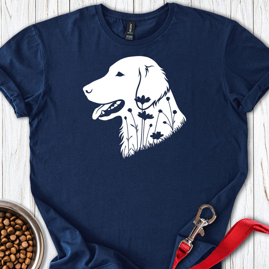 Flat Coated Retriever Flowers T Shirt Gift For Dog Lover