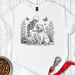 Golden Retriever Skeleton Halloween T Shirt Gift For Dog Lover