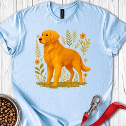 Golden Retriever Floral Boho T Shirt Gift For Dog Lover