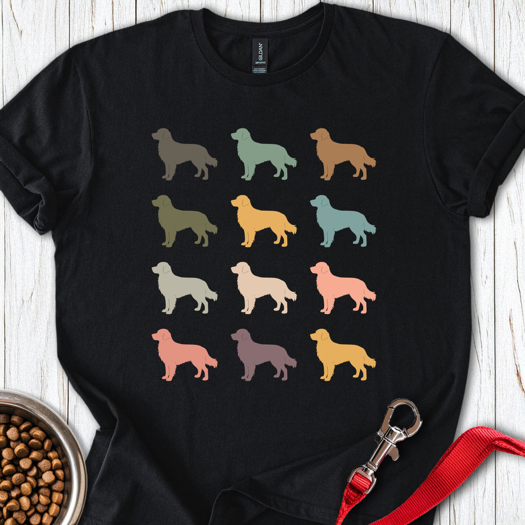 Golden Retriever Silhouettes T Shirt Gift For Dog Lover