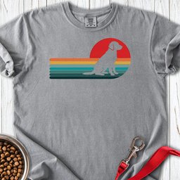 Flat Coated Retriever Retro Sunset Premium Tee Gift For Dog Lover