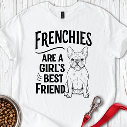 Frenchies Are A Girls Friend T Shirt Gift For Dog Lover