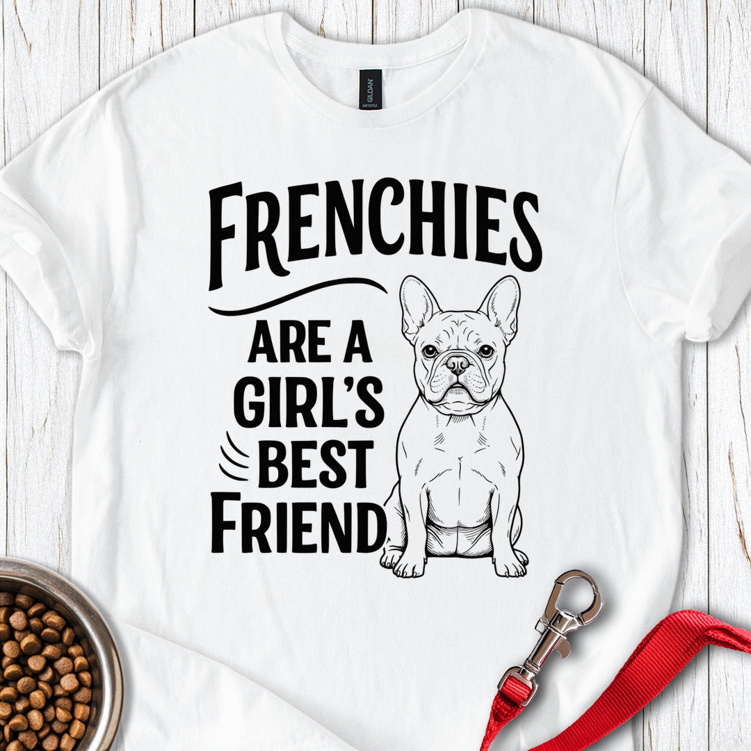 Frenchies Are A Girls Friend T Shirt Gift For Dog Lover