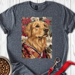 Golden Retriever Japanese Art T Shirt Gift For Dog Lover