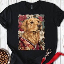 Golden Retriever Japanese Art T Shirt Gift For Dog Lover