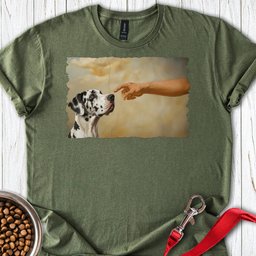 God Creates Harlequin Great Dane T Shirt Gift For Dog Lover