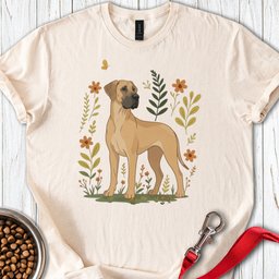 Fawn Great Dane Flowers T Shirt Gift For Dog Lover