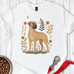 Fawn Great Dane Flowers T Shirt Gift For Dog Lover