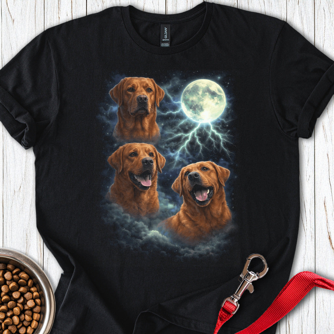 Fox Red Labrador Moon Retro T Shirt Gift For Dog Lover