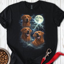 Fox Red Labrador Moon Retro T Shirt Gift For Dog Lover