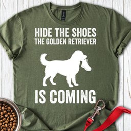 Golden Retriever Shoe Stealer T Shirt Gift For Dog Lover