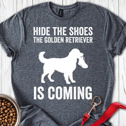 Golden Retriever Shoe Stealer T Shirt Gift For Dog Lover