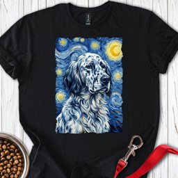 English Setter Van Gogh T Shirt Gift For Dog Lover