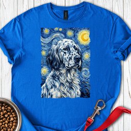 English Setter Van Gogh T Shirt Gift For Dog Lover