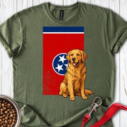 Golden Retrievers Tenessee Flag T Shirt Gift For Dog Lover
