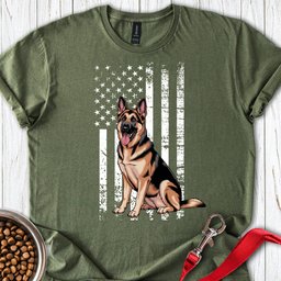 German Shepherd USA T Shirt Gift For Dog Lover