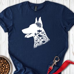 Doberman Flowers T Shirt Gift For Dog Lover