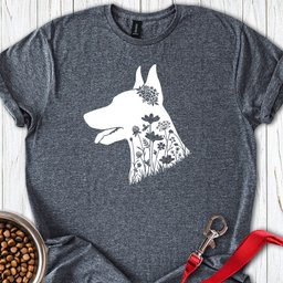Doberman Flowers T Shirt Gift For Dog Lover