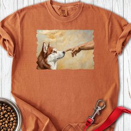 God Creates Red And White Husky Premium Tee Gift For Dog Lover