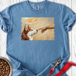 God Creates Red And White Husky Premium Tee Gift For Dog Lover
