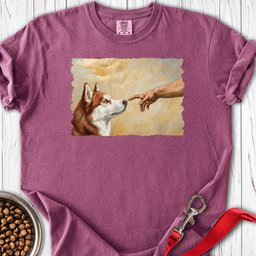 God Creates Red And White Husky Premium Tee Gift For Dog Lover