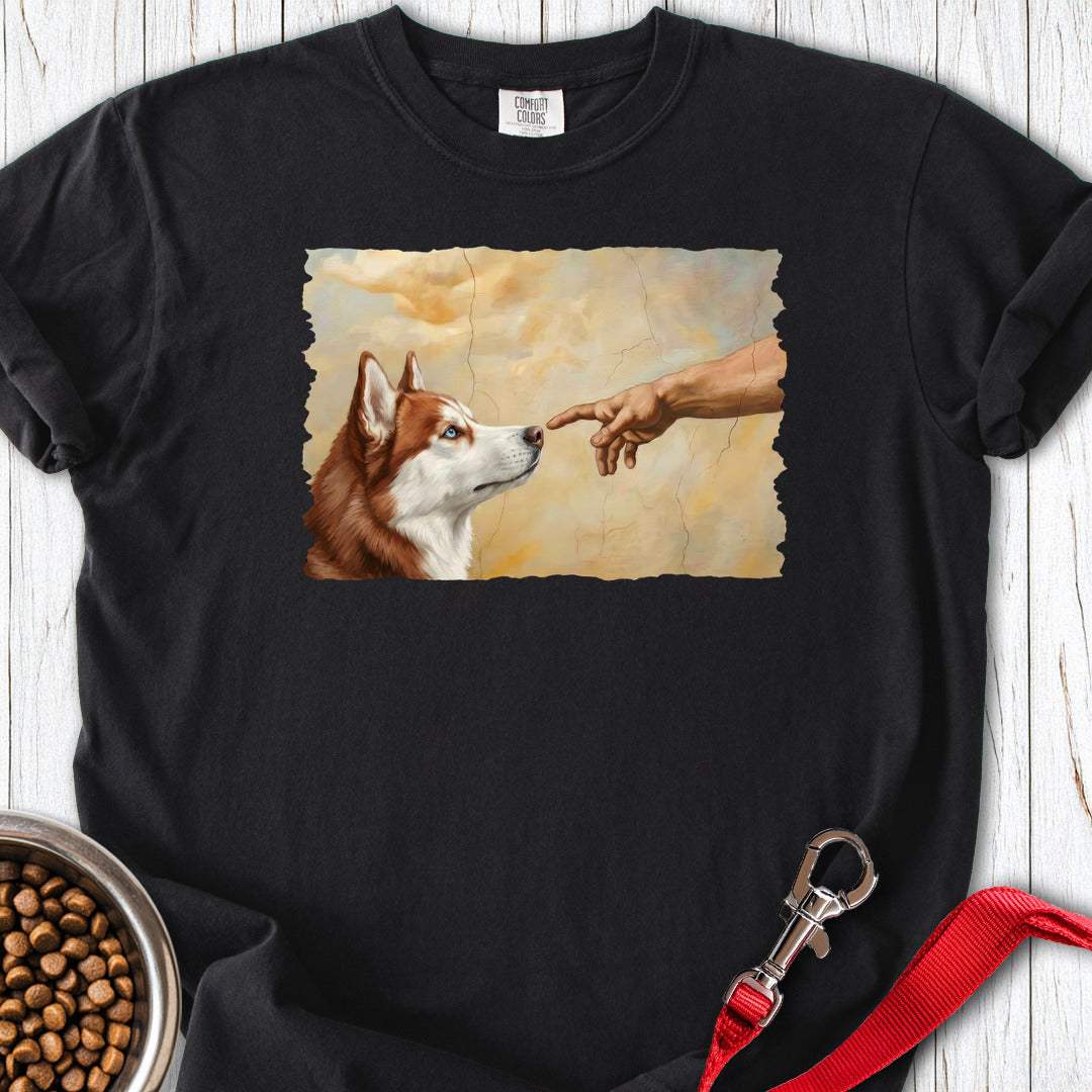 God Creates Red And White Husky Premium Tee Gift For Dog Lover