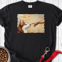 God Creates Red And White Husky Premium Tee Gift For Dog Lover