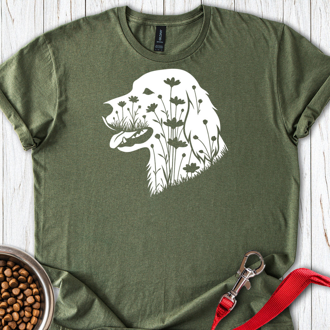 English Setter Flowers T Shirt Gift For Dog Lover