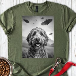 Golden Doodle Ufo T Shirt Gift For Dog Lover