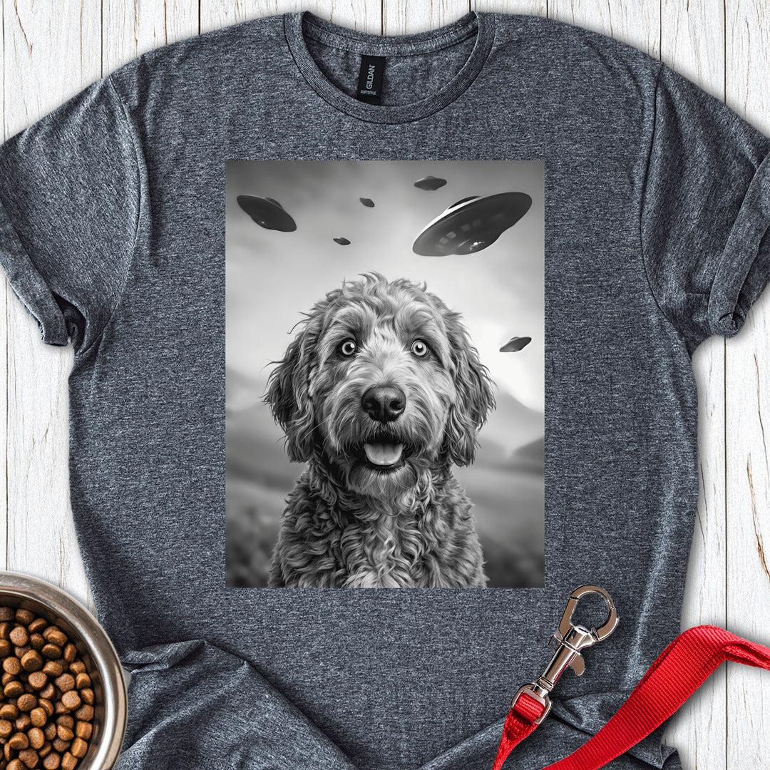 Golden Doodle Ufo T Shirt Gift For Dog Lover