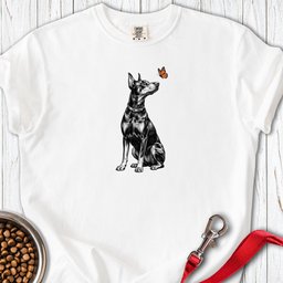 Doberman Butterfly Premium Tee Gift For Dog Lover