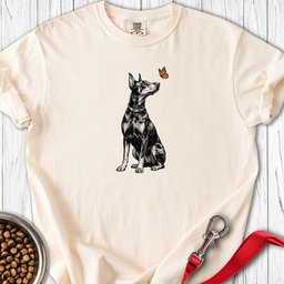 Doberman Butterfly Premium Tee Gift For Dog Lover