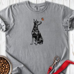 Doberman Butterfly Premium Tee Gift For Dog Lover