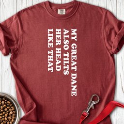 Great Dane Tilt Her Head Premium Tee Gift For Dog Lover