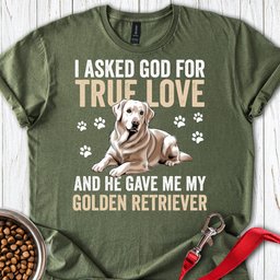 I Asked God For A Golden Retriever T Shirt Gift For Dog Lover