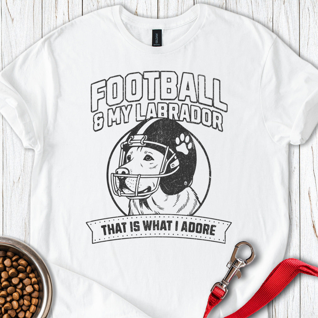 Football And My Labrador T Shirt Gift For Dog Lover