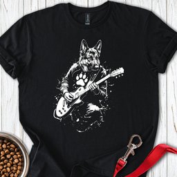 German Shepherd Guitar T Shirt Gift For Dog Lover
