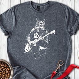 German Shepherd Guitar T Shirt Gift For Dog Lover
