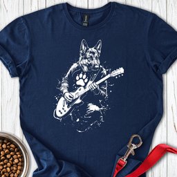 German Shepherd Guitar T Shirt Gift For Dog Lover